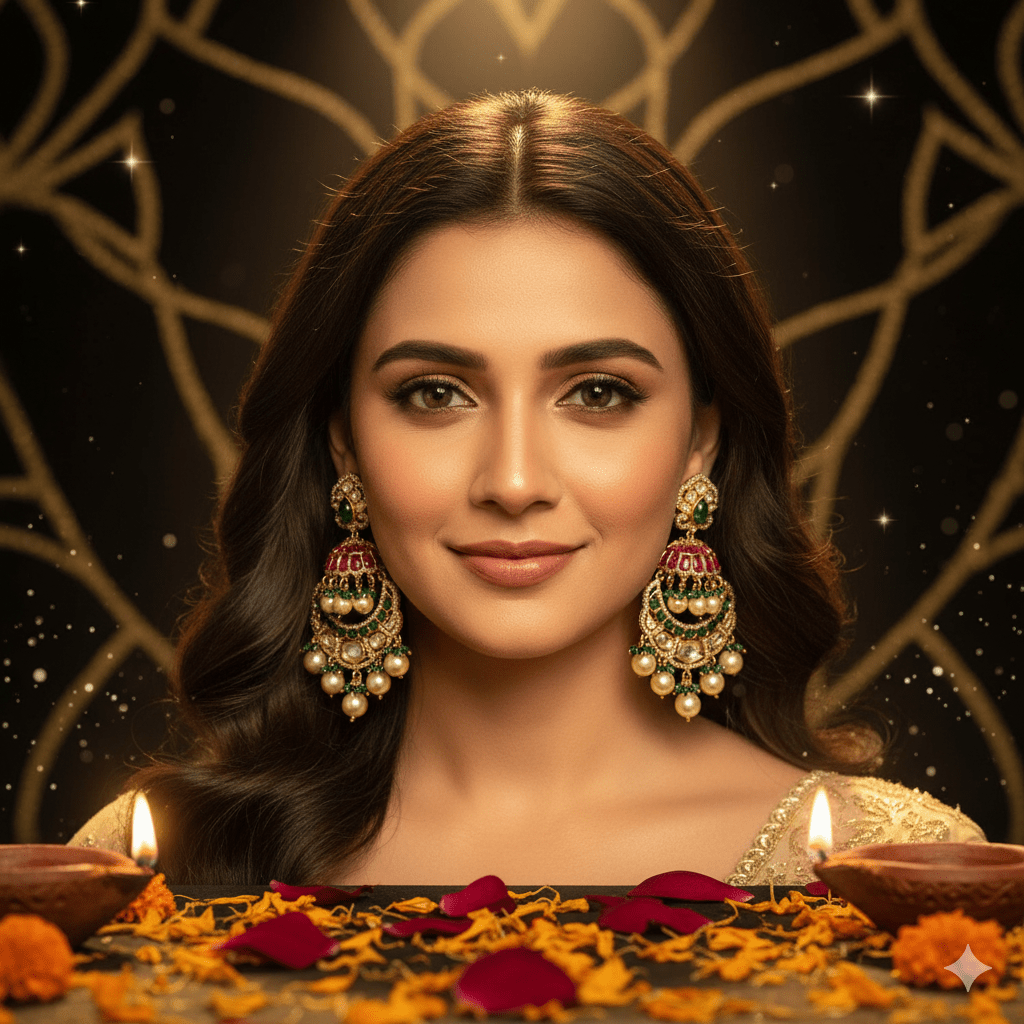 Agnijwala Ruby Kundan Earrings - Doopshop Company