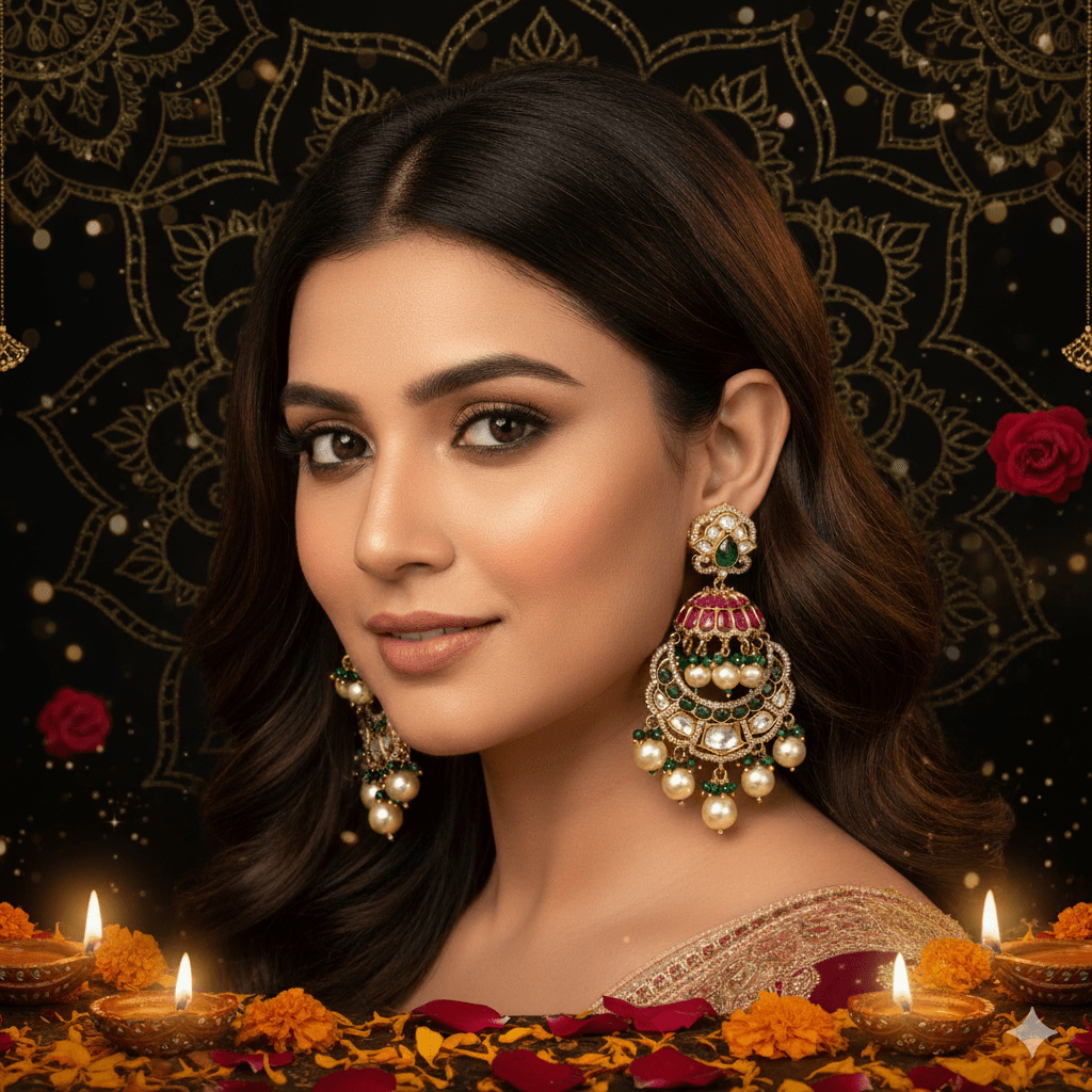 Agnijwala Ruby Kundan Earrings - Doopshop Company