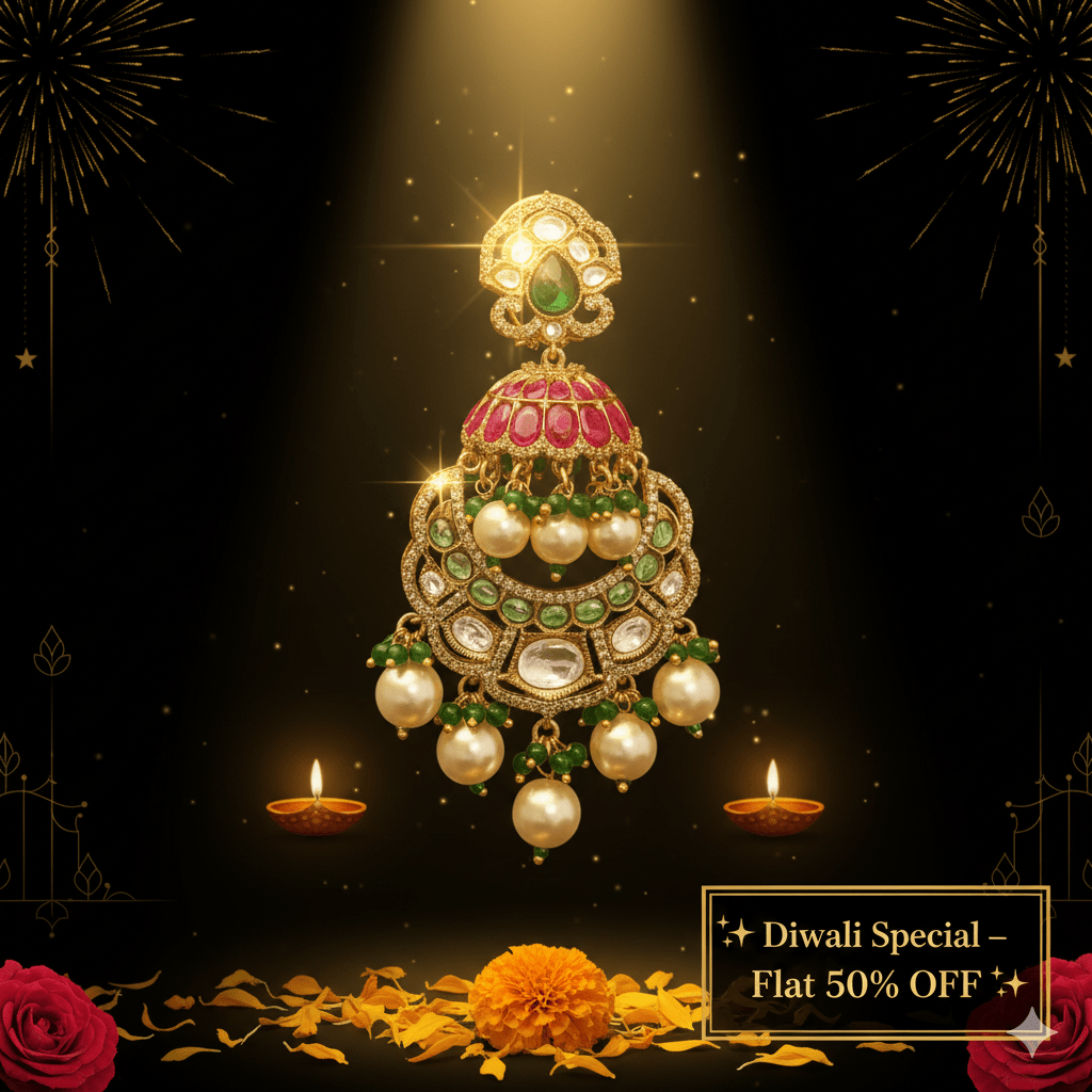 Agnijwala Ruby Kundan Earrings - Doopshop Company