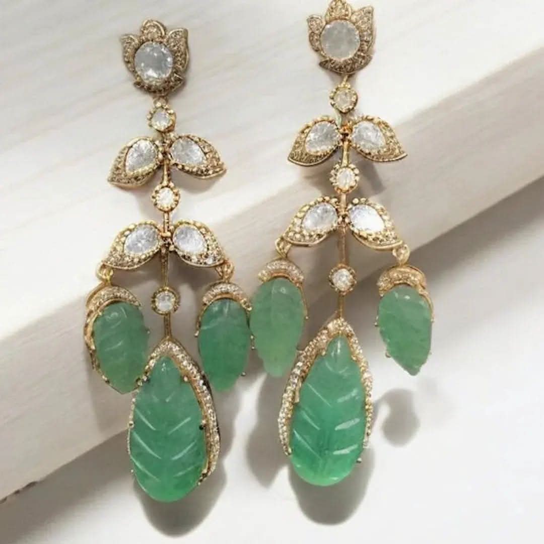 Natural Carved Stones Dangle Earrings - Doopshop Company