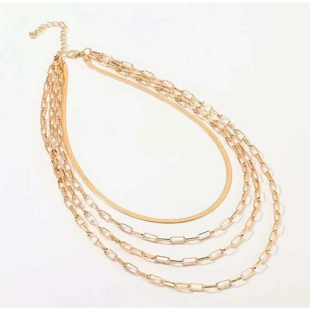 “Ziva Luxe” 4 - Layer Statement Chain Necklace - Doopshop Company