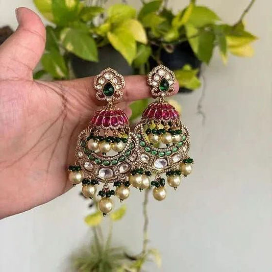 Agnijwala Ruby Kundan Earrings - Doopshop Company