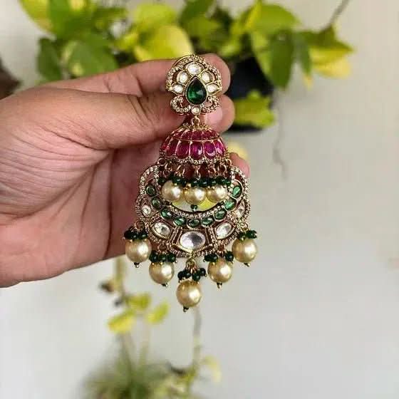 Agnijwala Ruby Kundan Earrings - Doopshop Company