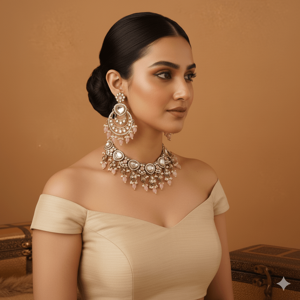 Aurelia Kundan Choker Set (Aurelia means "the golden one") - Doopshop Company