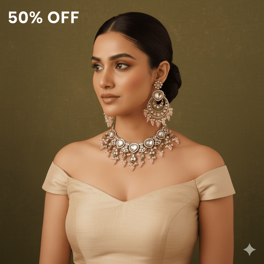 Aurelia Kundan Choker Set (Aurelia means "the golden one") - Doopshop Company
