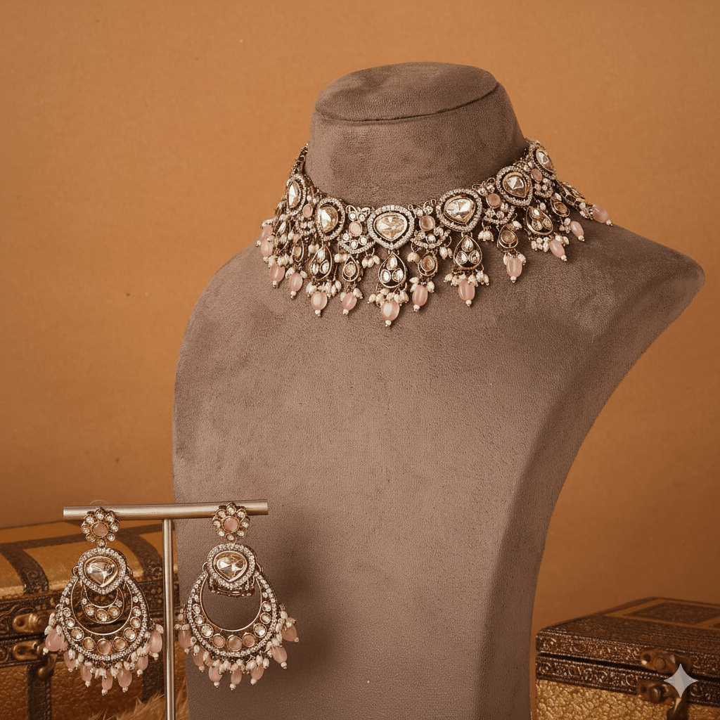 Aurelia Kundan Choker Set (Aurelia means "the golden one") - Doopshop Company
