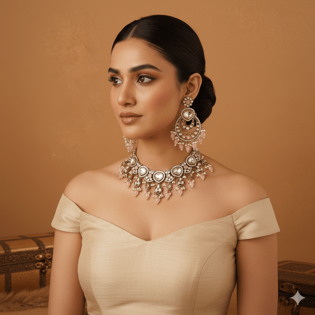 Aurelia Kundan Choker Set (Aurelia means "the golden one") - Doopshop Company