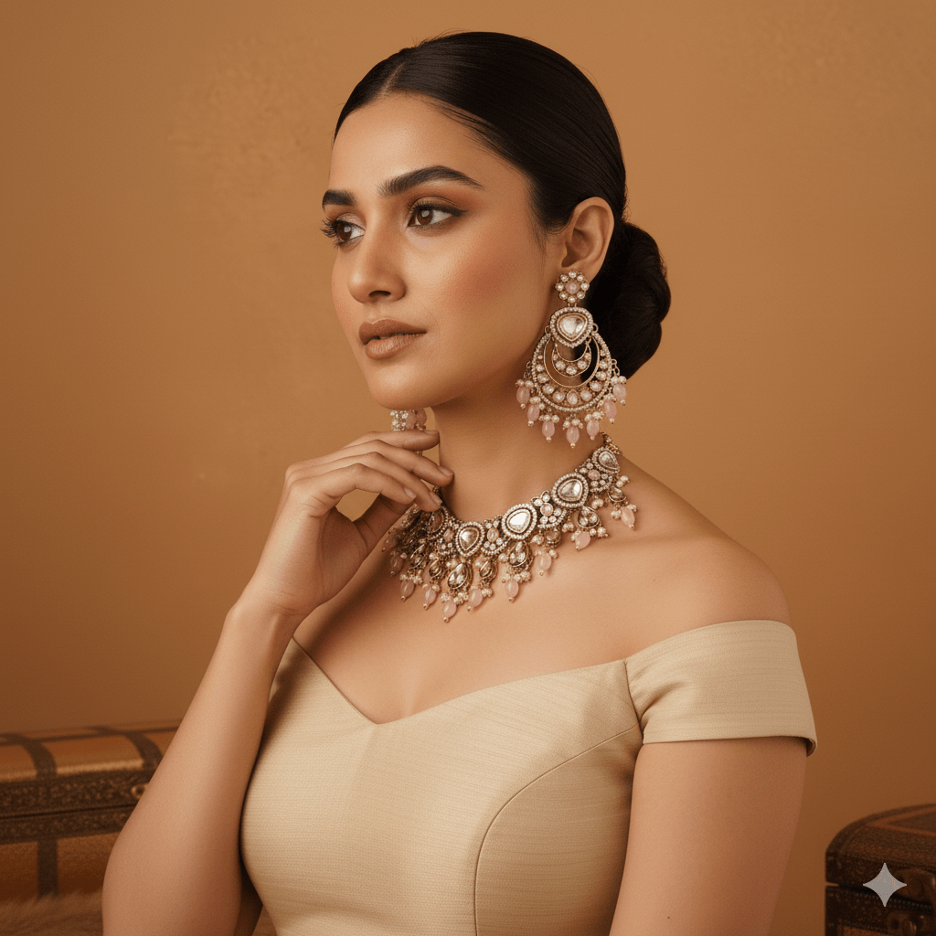 Aurelia Kundan Choker Set (Aurelia means "the golden one") - Doopshop Company