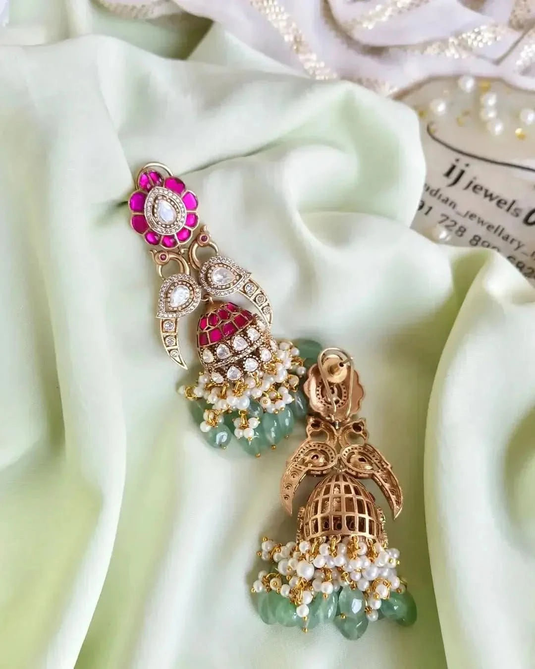 Jadau Kundan Jhumkas Earrings - Doopshop Company