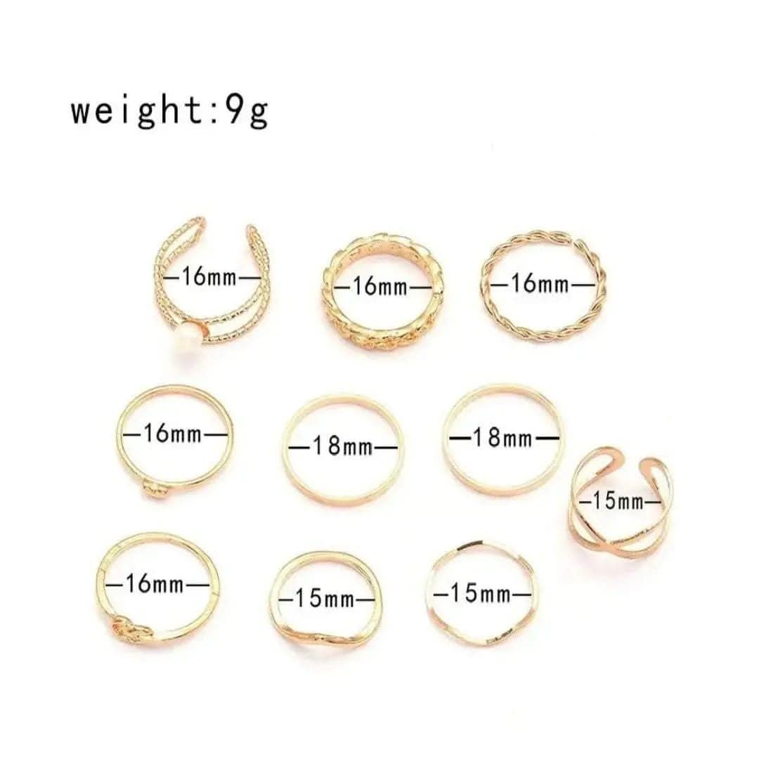 Jubly ring set of 10 ring's - Doopshop Company