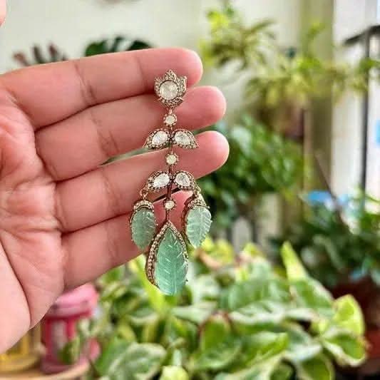 Natural Carved Stones Dangle Earrings - Doopshop Company