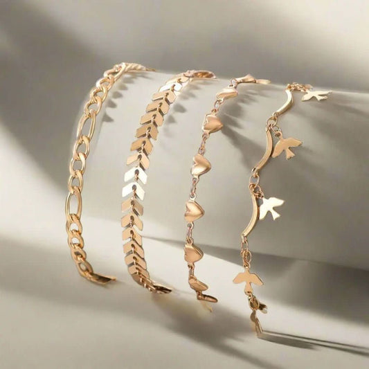 “Noor Charm” Anklet Combo – Set of 4 - Doopshop Company