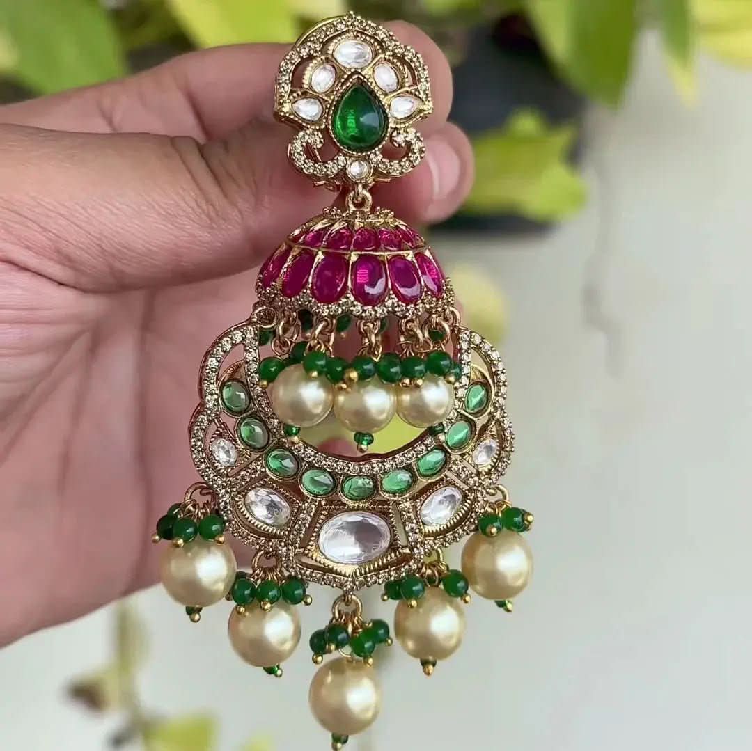Royal 4 Pairs Jhumka Set – 18K gold - plated | Limited Edition! with Luxury Box - Doopshop Company