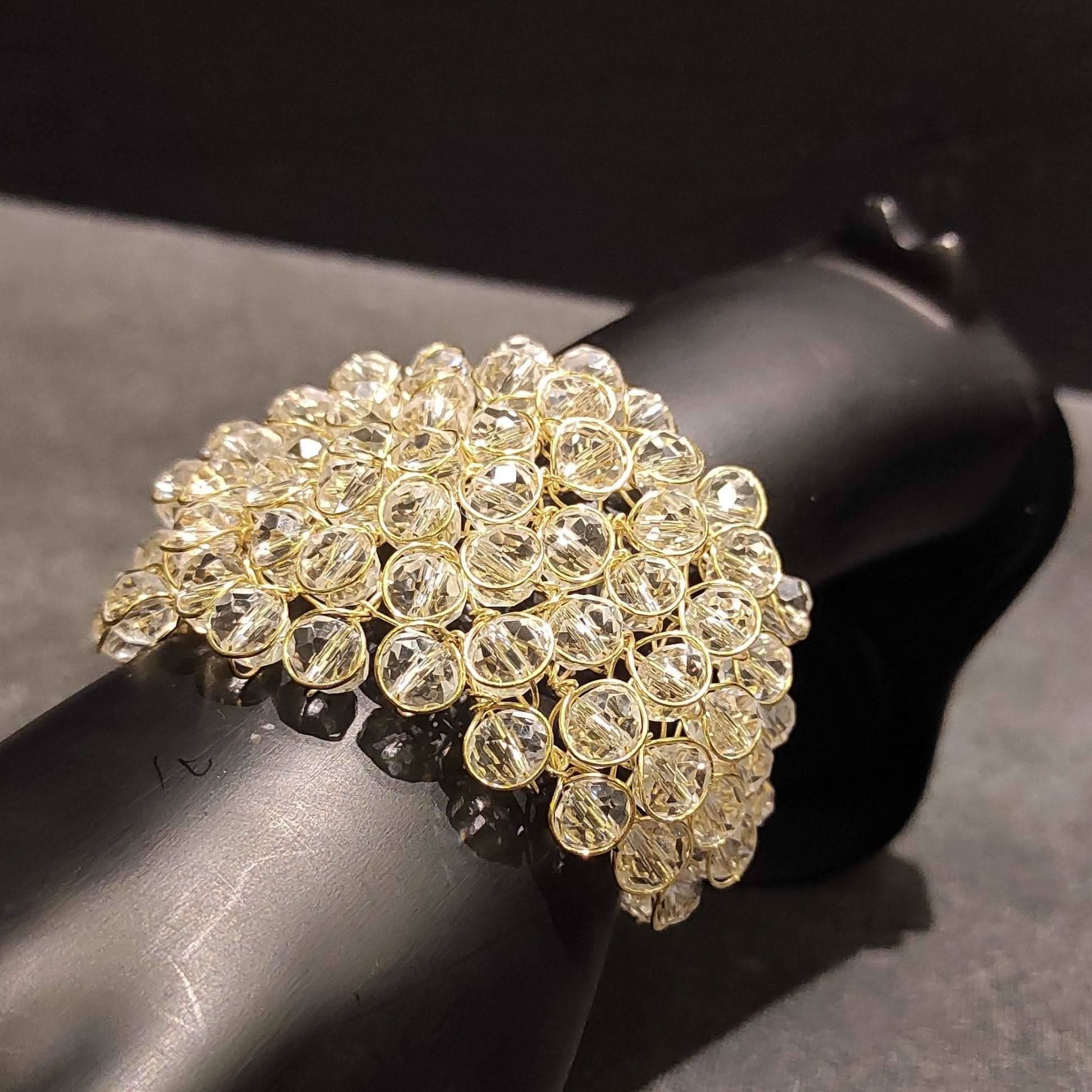 “Zareen Shine” Golden Crystal Ring &amp; Kada S - Doopshop Company