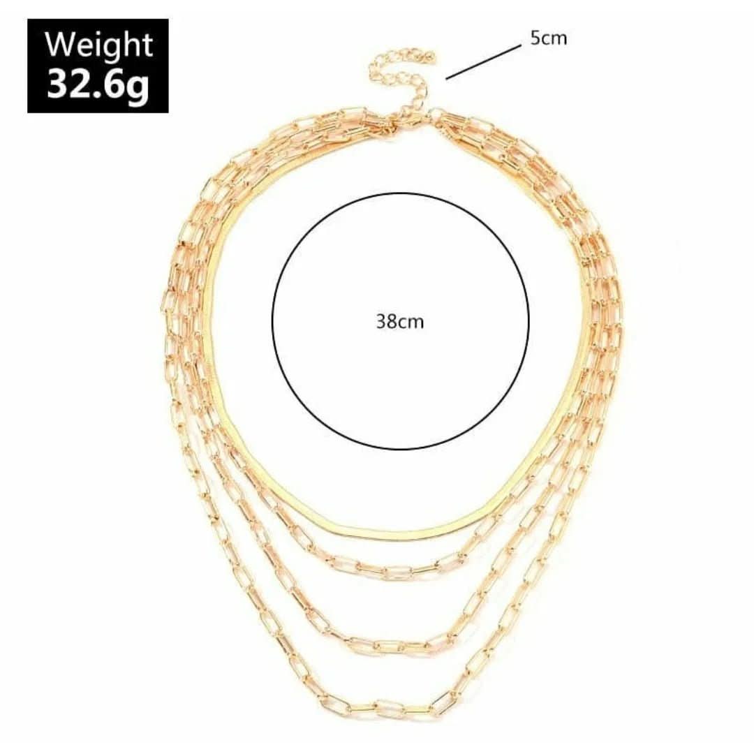 “Ziva Luxe” 4 - Layer Statement Chain Necklace - Doopshop Company