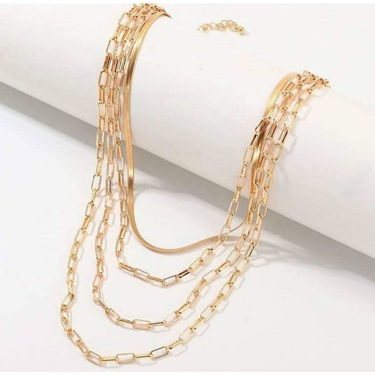 “Ziva Luxe” 4 - Layer Statement Chain Necklace - Doopshop Company